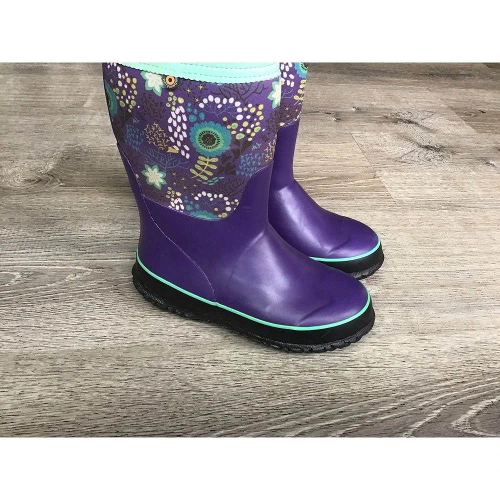 Bogs Purple Winter Snow Boots Youth Girls Size 2 Stomper Reef EUR 33